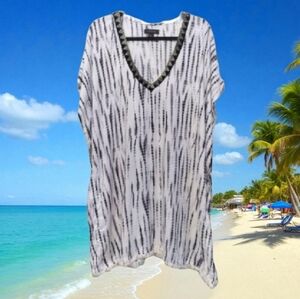 Atmosphere | Tie dye beach cover black/white/silver